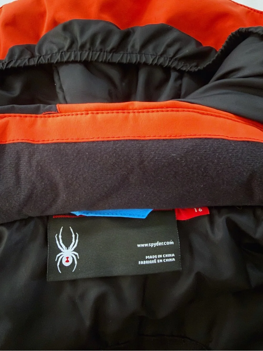 Spyder Boys 16 Blue Red Black Insulated Ski Jacket Hooded Sportswear Gorpcore